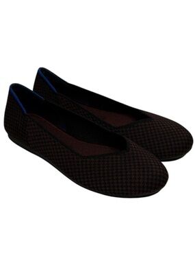 ROTHY’S Brown and Black Checkered Knit Ballet Flats $180 Retail